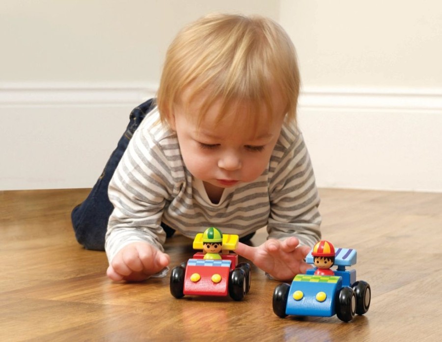 Nursery/Baby Orange Tree Toys | Orange Tree Wooden Racing Car Set