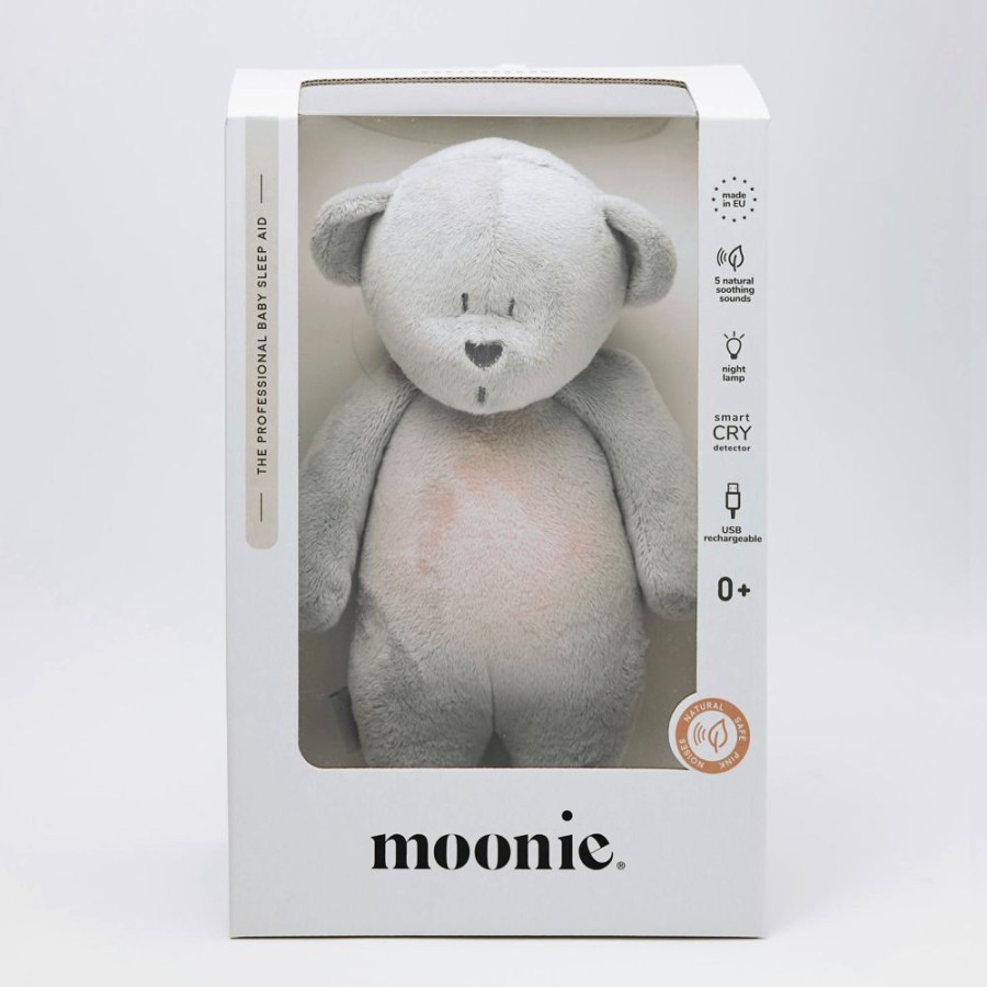 Nursery/Baby moonie | Silver Moonie Humming Bear With Lamp