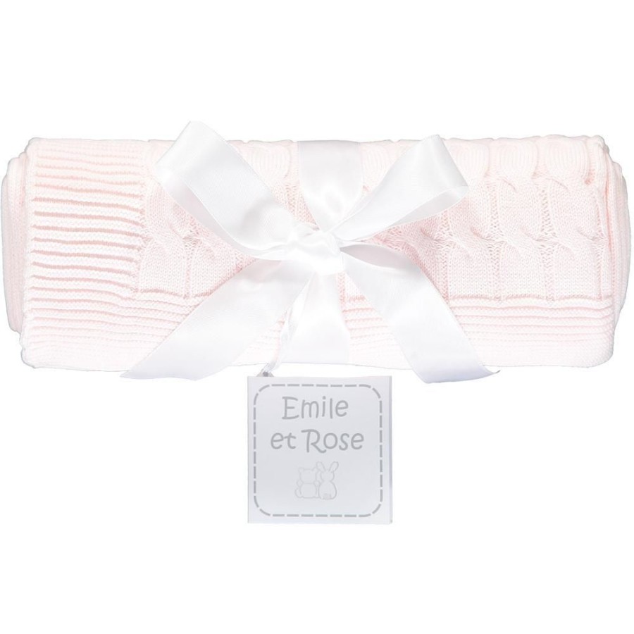 Nursery/Baby Emile et Rose | Emile Et Rose Pink Knitted Blanket