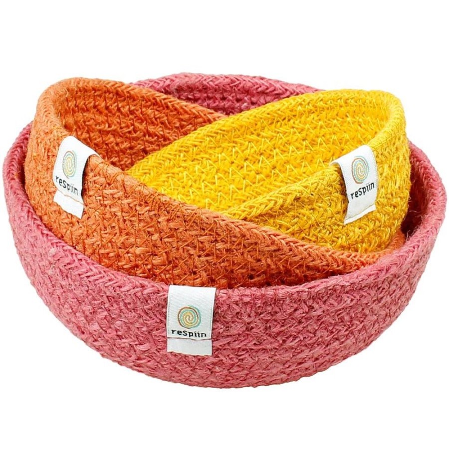 Nursery/Baby Green Pioneer | Respiin Jute Mini Bowl Set - Fire