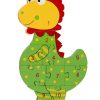 Nursery/Baby Orange Tree Toys | Orange Tree Wooden Dinosaur Number Puzzle