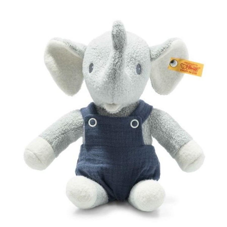 Nursery/Baby Steiff | Steiff Gots Eliot Elephant - Light Grey/Blue