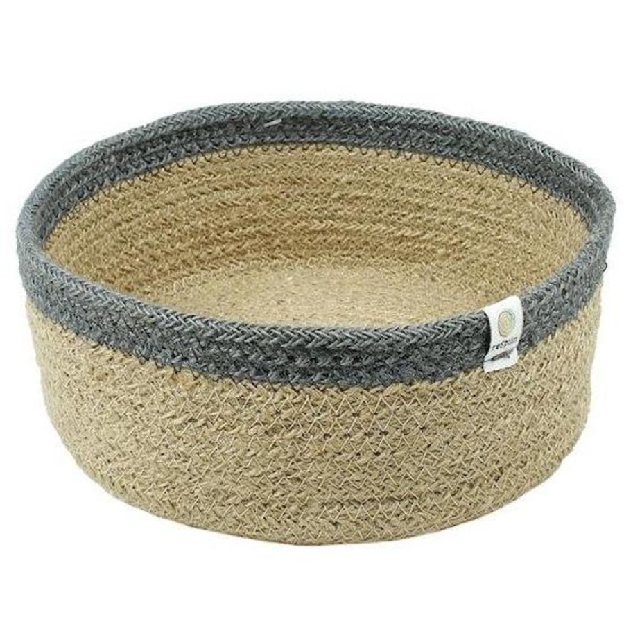 Nursery/Baby Green Pioneer | Respiin Jute Basket Small Natural/Grey