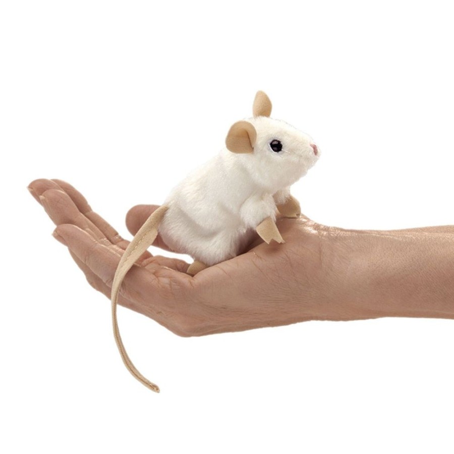 Nursery/Baby Folkmanis Life Like Puppets | Folkmanis Mini White Mouse Finger Puppet