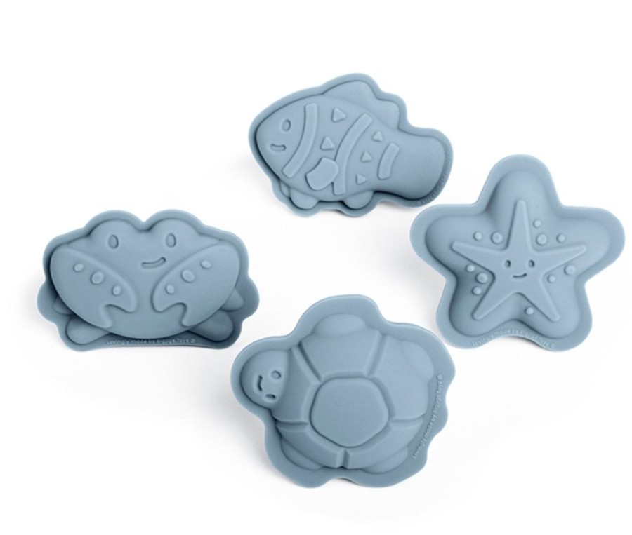 Nursery/Baby Bigjigs | Bigjigs Silicone Sand Moulds Dove Grey