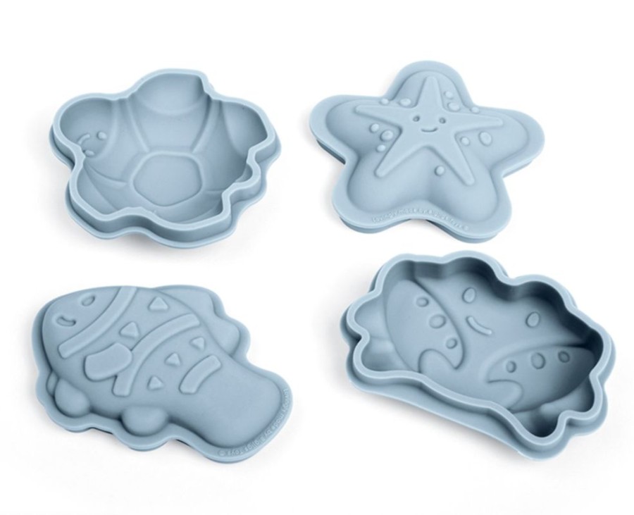 Nursery/Baby Bigjigs | Bigjigs Silicone Sand Moulds Dove Grey