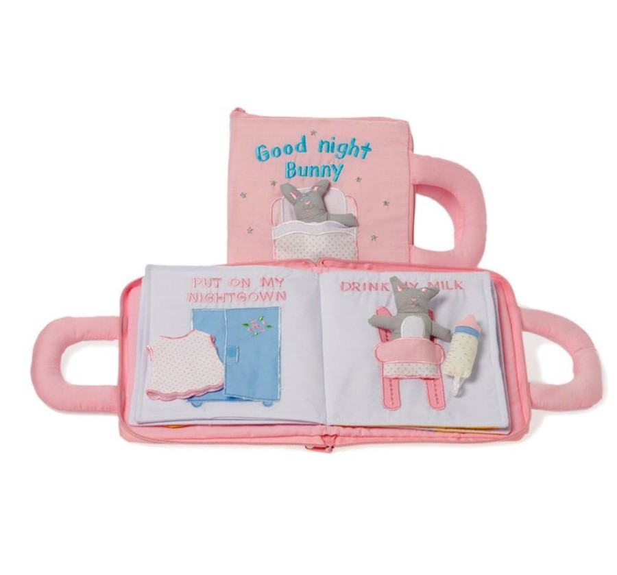 Nursery/Baby Oskar and Ellen | Oskar & Ellen Goodnight Bunny Interactive Soft Book (Pink)